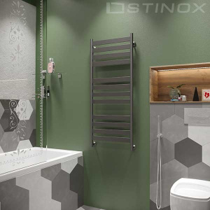 Полотенцесушитель Stinox Napoli Luxe нижнее подключение 1 дюйм черный матовый