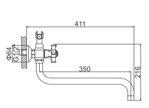 Смеситель для ванны Ledeme H11 L2611-2