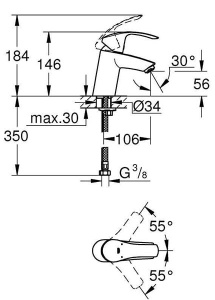 Смеситель для умывальника Grohe Eurosmart 32467002
