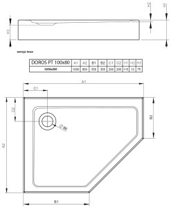 Душевой поддон Radaway Doros PT E Compact, 100х80