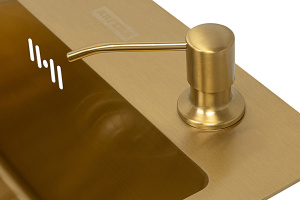 Кухонная мойка Arfeka Eco AR 60 Gold с коландером, дозатором и роллер-матом