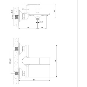 Смеситель для ванны Lauter Reef 21CK6678C
