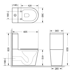 Напольный унитаз Lauter W76 P-TRAP / 21122761, белый