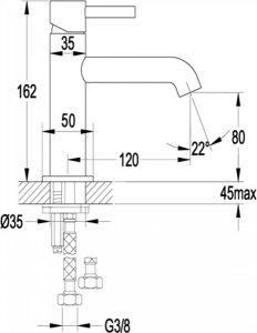 Смеситель для умывальника Hansberge H1031BR