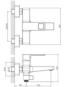 Смеситель для ванны Lauter Cascade 21СК6615BS