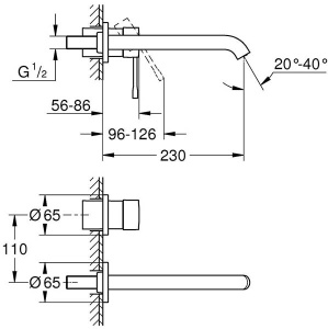 Смеситель встраиваемый Grohe Essence 19967DA1 / 19967DL1, теплый закат глянец