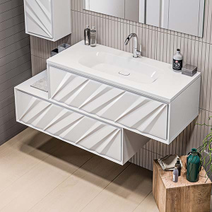 Тумба под умывальник 1Marka Glace 100П 1 в.я. White низ