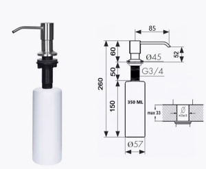 Кухонная мойка Wisent WS-35040-114 с коландером и дозатором