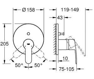 Смеситель встраиваемый Grohe Eurostyle Cosmopolitan 24052002 (2 функции), хром