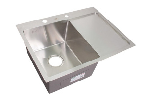 Кухонная мойка Wisent WS-36550-L-114 / WS-36550-R-114 с коландером и дозатором, 65х50 L, сатин