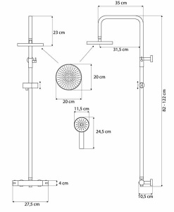 Душевая стойка Calani Dayton Chrome CAL-P0010 с термостатом