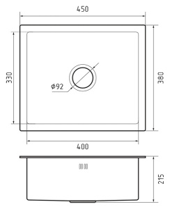 Кухонная мойка GranFest GF-4538 PVD графит