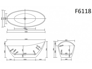 Акриловая ванна Frank F6118 White, 181х80, белый
