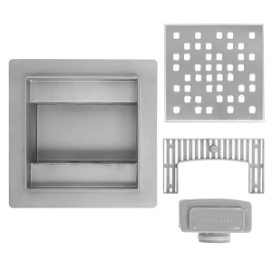 Душевой трап Rea Dots Nikiel Matt G6202 / G6203, 12х12 см