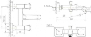 Смеситель для ванны Bravat Whirlpool F678112C-01