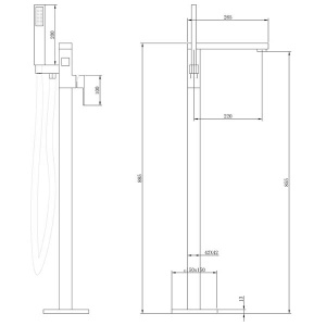 Смеситель для ванны Abber Daheim AF8215W напольный