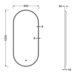 Зеркало Roxen Grown 510200-100B в черной алюминиевой раме