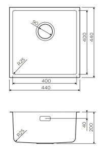 Кухонная мойка Omoikiri Tadzava 44-U-IN Quadro