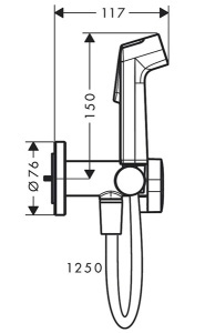 Гигиеническая лейка Hansgrohe Bidette 1jet S EcoSmart+ 29232000, хром