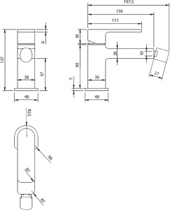 Смеситель для биде Omnires Baretti BA7820BL