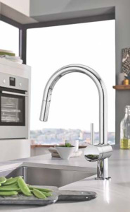 Смеситель для кухонной мойки Grohe Minta 32321002 / 32321DC2 с выдвижным изливом, хром