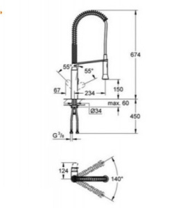 Смеситель для кухонной мойки Grohe K7 32950A00 / 32950AL0, темный графит глянец