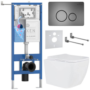 Комплект инсталляции 6 в 1 Roxen StounFix Dual Fresh 625840 с аромадозатором, оружейная сталь