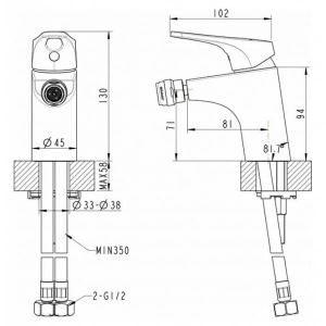 Смеситель для биде Bravat Drop-D F348162C