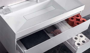 Умывальник Belux Фаворит 850-01 / 850-02 / 1000-02 / 1200-01 / 1200-02 Solid Surface, 100х50 чаша справа