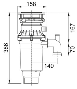 Измельчитель пищевых отходов Franke TE-75S Slim 134.0607.344