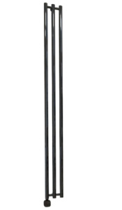 Полотенцесушитель Stinox Minori Design нижнее подключение черный, 17х180 3 секции 1, 2 дюйма, черный глянцевый
