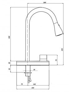 Смеситель для кухонной мойки Ledeme L74198B