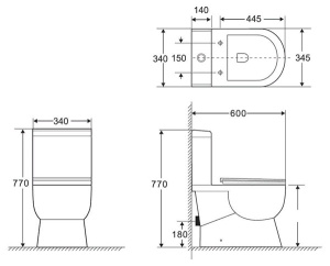 Напольный унитаз BelBagno Ricco BB275CPR безободковый, белый