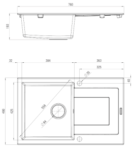 Кухонная мойка Deante Rapido ZQK-2113 / ZQK-7113 / ZQK-A113 / ZQK-G113 / ZQK-S113, 78х49/алебастр