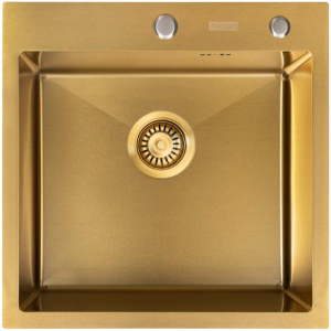 Кухонная мойка Arfeka Eco AR 50 Gold с коландером, дозатором, роллер-матом и ринзером