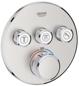 Смеситель встраиваемый Grohe Grohtherm SmartControl	29121000 / 29121DC0 термостатический, суперсталь