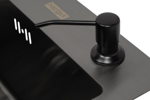 Кухонная мойка Arfeka Eco AR 60 Black с коландером, дозатором и роллер-матом