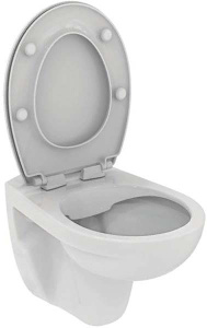 Подвесной унитаз Ideal Standard Eurovit Rimless K881201 безободковый с крышкой SoftClose E131801