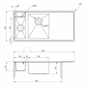 Кухонная мойка Deante Sinope ZDS-051P