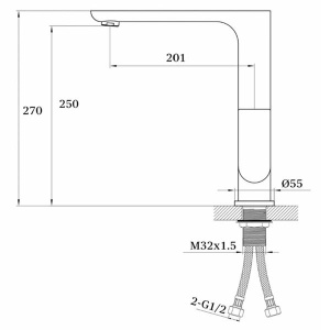 Смеситель для кухонной мойки Ganzer GZ21022-F