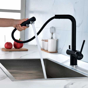 Смеситель для кухонной мойки Paulmark Serpentine Se213222-401(AN) с подключением к фильтру воды