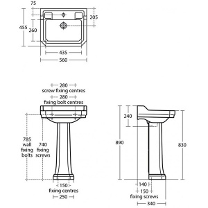 Пьедестал Ideal Standard Waverley U470001