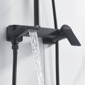 Душевая стойка Shevanik S4136H / S4136T, черный матовый