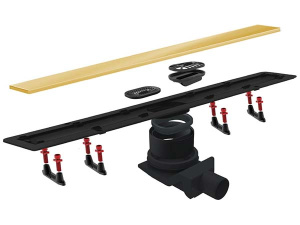 Душевой трап Pestan Confluo Frameless Line Gold 2 в 1 двусторонний под плитку, 30 см