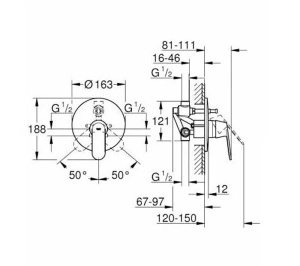 Смеситель встраиваемый Grohe Eurosmart Cosmopolitan 32879000