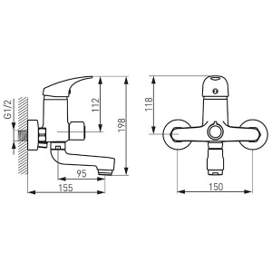 Смеситель для ванны Ferro One BFO1A