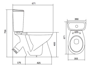 Напольный унитаз Santek Бриз 1WH202569, белый