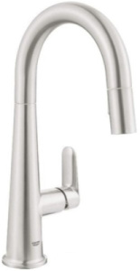 Смеситель для кухонной мойки Grohe Veletto 30419000 / 30419DC0 с выдвижным изливом, суперсталь