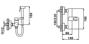 Смеситель для биде Frap F7509
