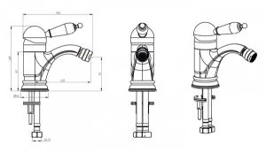 Смеситель для биде Boheme Medici Ripresa 306, бронза
